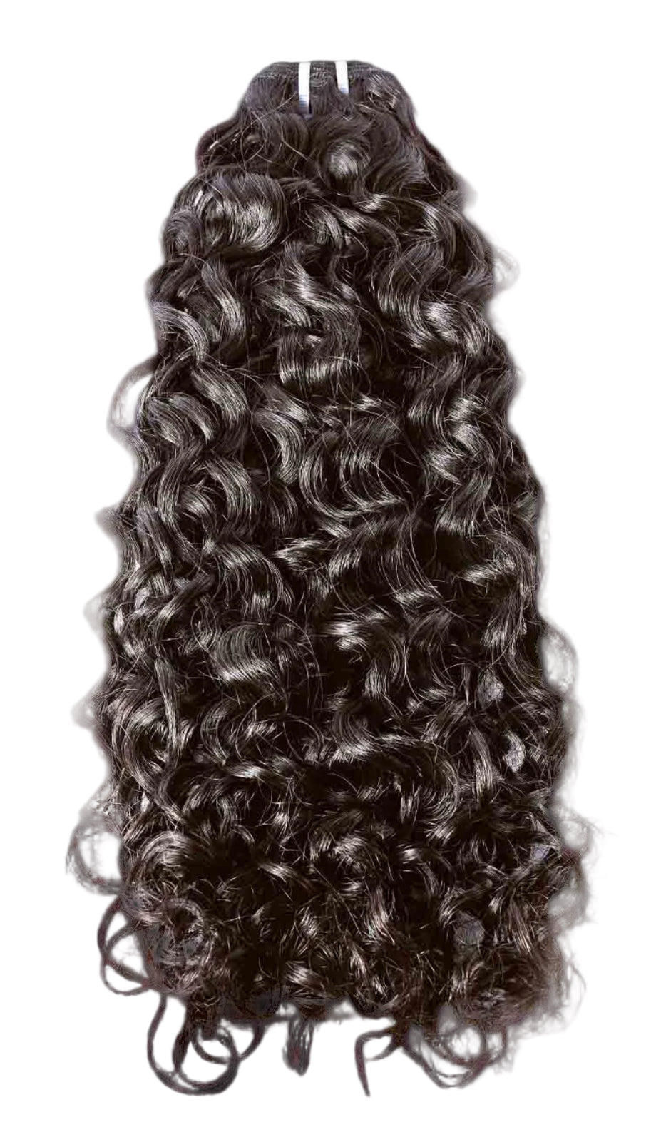 Curly hair extension on a white background